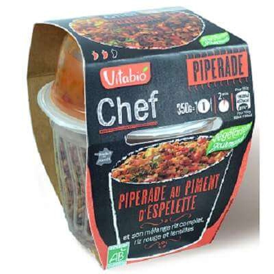 Piure bio meniu orez cu legume, Piperade, 350g, VitaBio