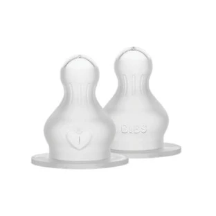 Juego de 2 tetinas de silicona para biberón, flujo medio, Baberos