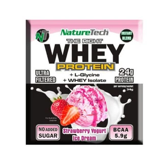 Instant Mix 24g Proteinpulver mit Joghurt und Erdbeeren, 34 g, Nature Tech