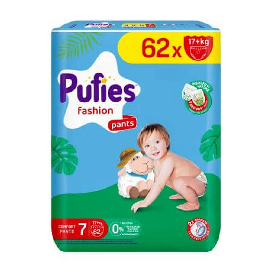 Luierbroekje Fashion, Nr. 7, 17+ Kg, 62 stuks, Pufies