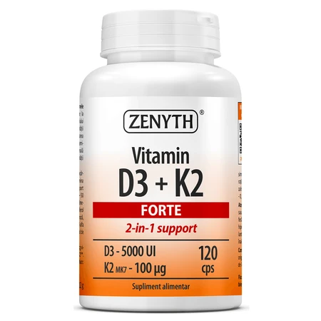 Vitamina D3+K2 Forte, 120 capsule, Zenyth