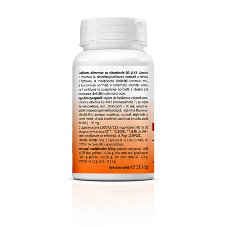 Vitamina D3+K2 Forte, 120 capsule, Zenyth