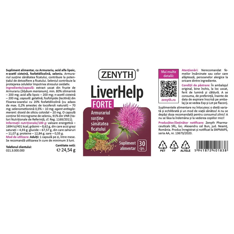 LiverHelp Forte, 60 comprimidos, Zenyth