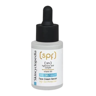 Nawilżający krem-serum SPF 50 z kwasem hialuronowym i witaminą B5, 30 ml, Skincyclopedia