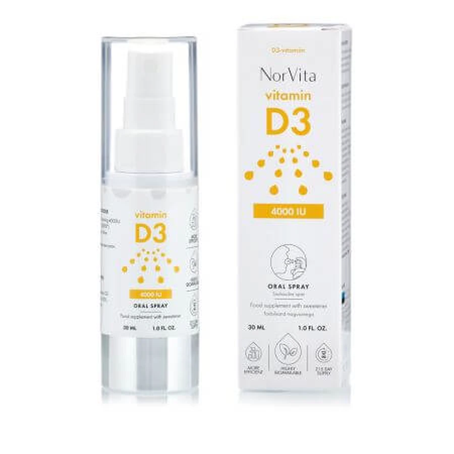 Vitamine D3 4000 IE als orale spray, 30 ml, Norvita