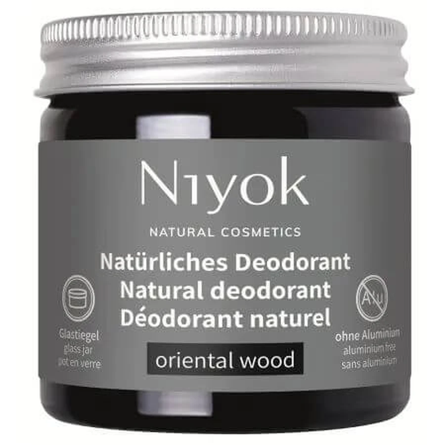 Deodorant natural tip crema, cu aroma de lemn oriental, 40 ml, Niyok