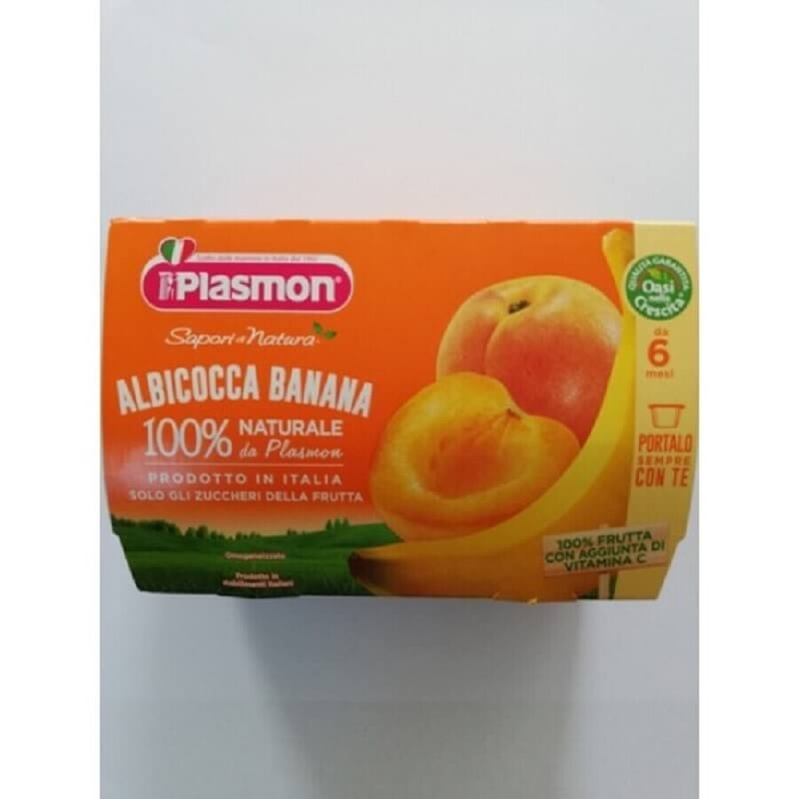 Aprikosen-Bananen-Püree Sapori di Natura, 4x 100g, Plasmon