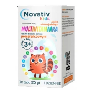 Novativ Kids Multivitamin aromă de portocale, 30 pastile