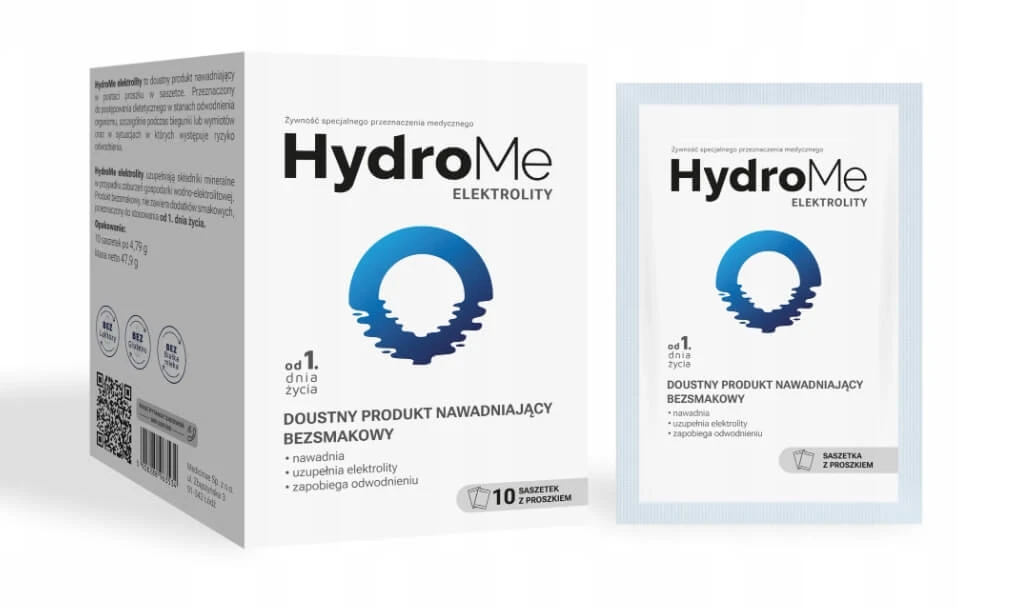 HydroMe Elektrolyte Produkt zur oralen Rehydratation, geschmacksneutral, 10 Portionsbeutel