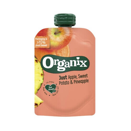 Eco Apfel-, Süßkartoffel- und Ananaspüree, +12 Monate, 100 gr, Organix