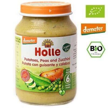 Eco Kartoffelpüree, Erbsen und Zucchini, +6 Monate, 190 g, Holle Babynahrung