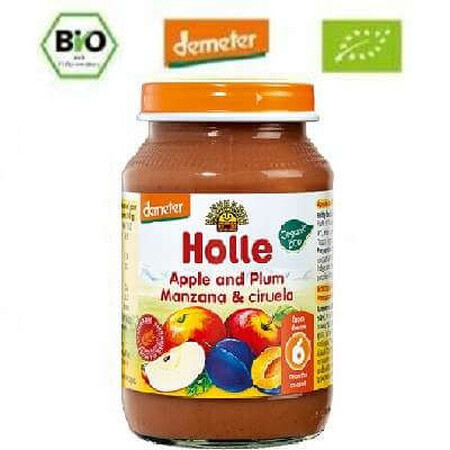 Piure Eco din mere si prune, +6 luni, 190 g, Holle Baby Food