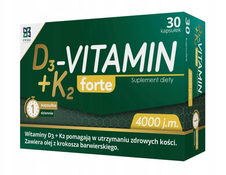 D3 + K2 Vitamin Forte, 30 Kapseln