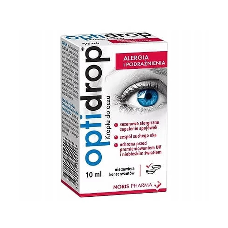 Optidrop Alergia I Podrażnienia, krople do oczu, 10 ml: ceny i cechy