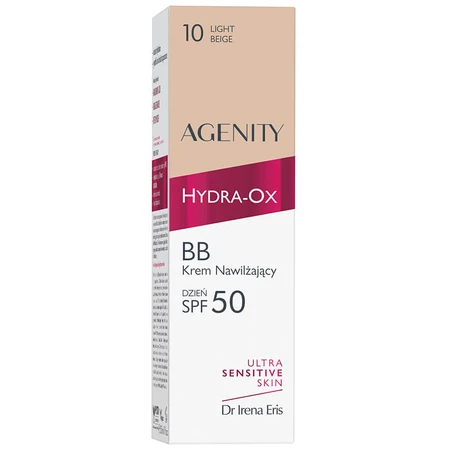 Agenity Hydra-Ox, cremă hidratantă BB, SPF 50, 10 bej deschis, 30 ml + gel micelar de curățare, 40 ml gratuit