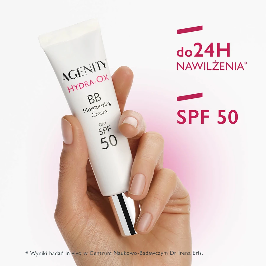 Agenity Hydra-Ox, cremă hidratantă BB, SPF 50, 10 bej deschis, 30 ml + gel micelar de curățare, 40 ml gratuit