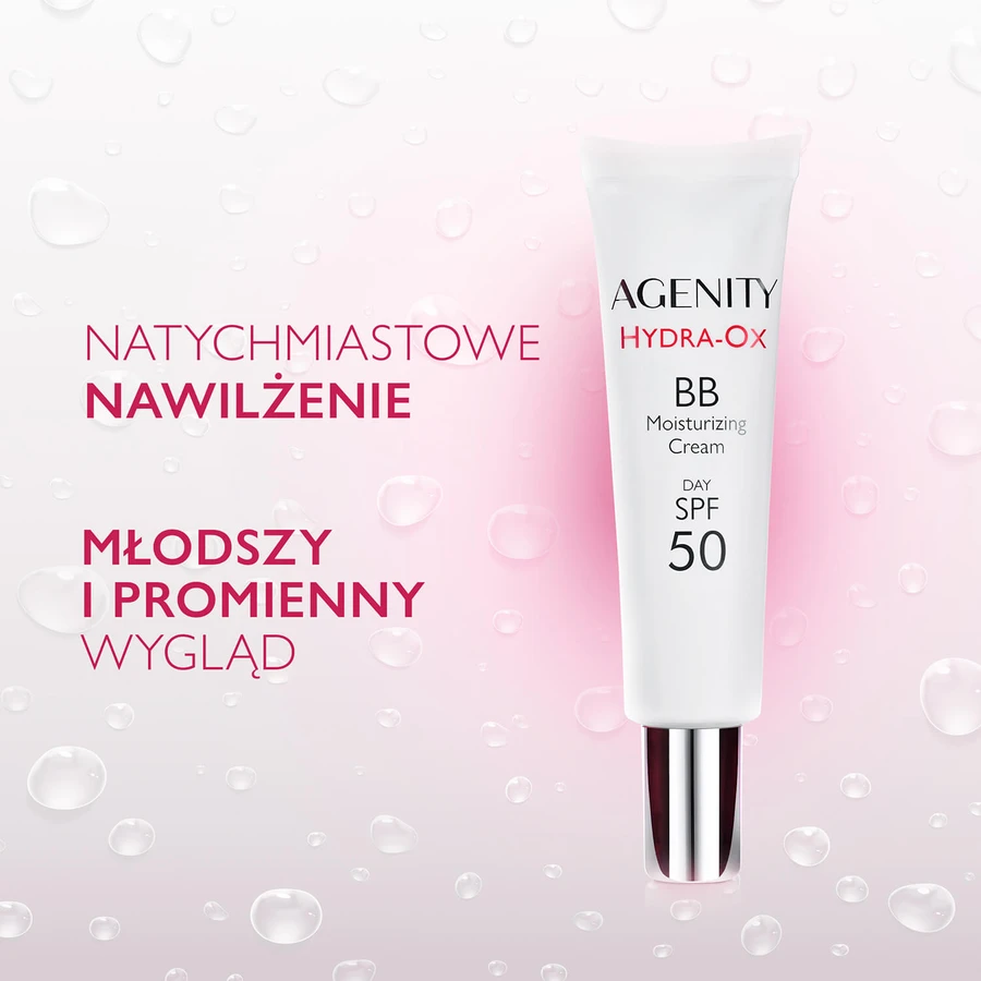 Agenity Hydra-Ox, cremă hidratantă BB, SPF 50, 10 bej deschis, 30 ml + gel micelar de curățare, 40 ml gratuit