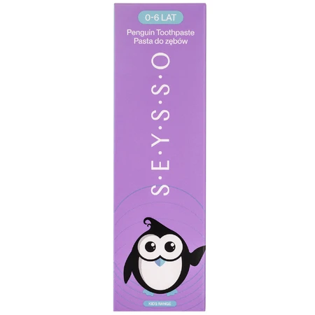 Seysso Kids Penguin, Kinderzahnpasta mit Fluorid, 0-6 Jahre, 75 ml VERUNREINIGTE VERPACKUNG