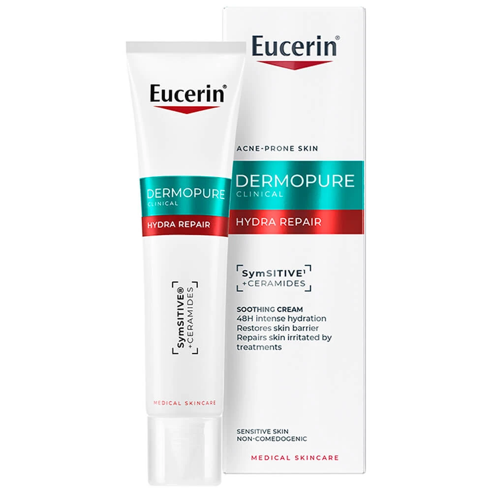 Eucerin DermoPure Clinical Hydra Repair, beruhigende Creme für zu Akne neigende Haut, 40 ml