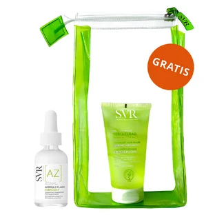 SVR Sebiaclear Ampoule Flash, gladmakend serum met azelaïnezuur, 30 ml + Sebiaclear, gel, 55 ml met gratis cosmetisch zakje