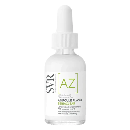 SVR Sebiaclear Ampoule Flash, gladmakend serum met azelaïnezuur, 30 ml + Sebiaclear, gel, 55 ml met gratis cosmetisch zakje
