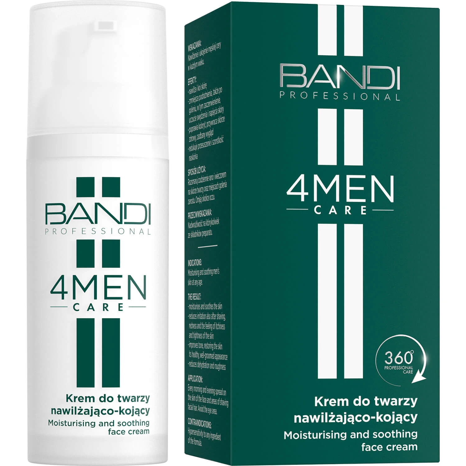Bandi 4Men Care, Gesichtscreme, feuchtigkeitsspendend und beruhigend, für Männer, 50 ml