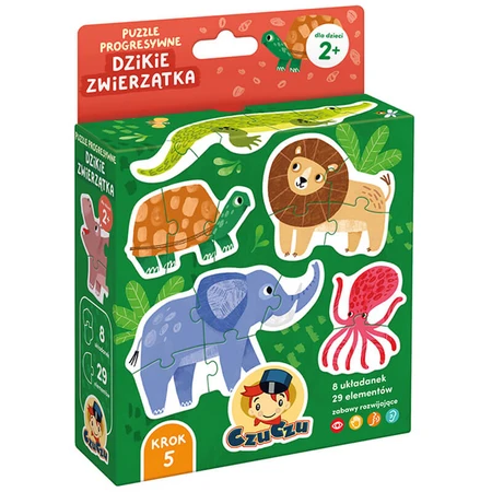CzuCzu Wild Animals, puzzles progressifs pour enfants, à partir de 2 ans, 29 éléments