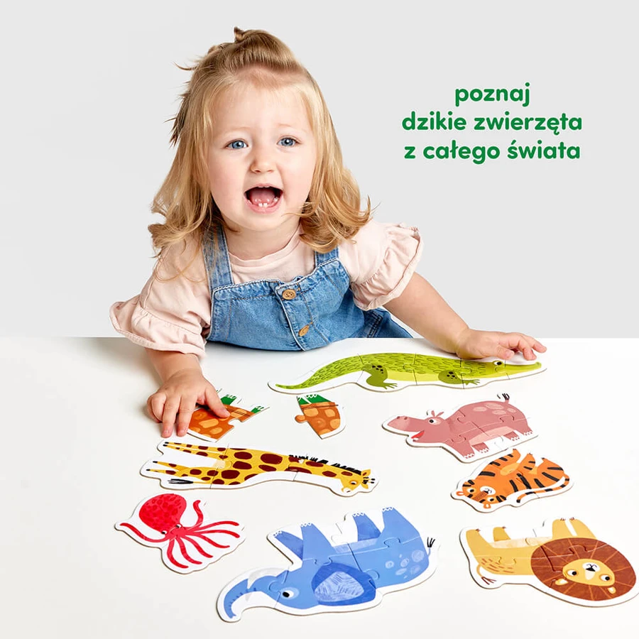 CzuCzu Wild Animals, puzzles progressifs pour enfants, à partir de 2 ans, 29 éléments