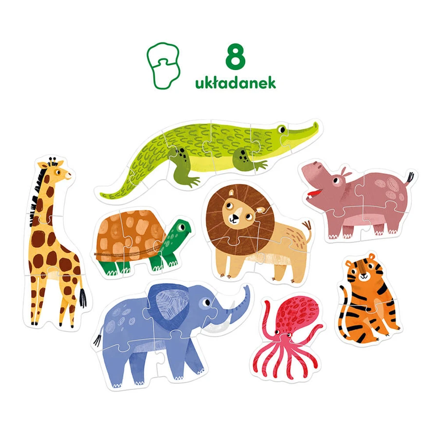 CzuCzu Wild Animals, puzzles progressifs pour enfants, à partir de 2 ans, 29 éléments