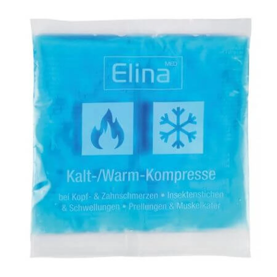 Compresa con gel térmico para terapia frío-calor, 15 cm x 15 cm, 1 pieza, Elina Med