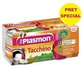 Piure omogenizat din carne de curcan, +4 luni, 2x80 g, Plasmon