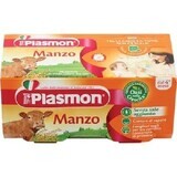 Piure omogenizat din carne de vita pentru copii peste 4 luni, 2x80 g, Plasmon