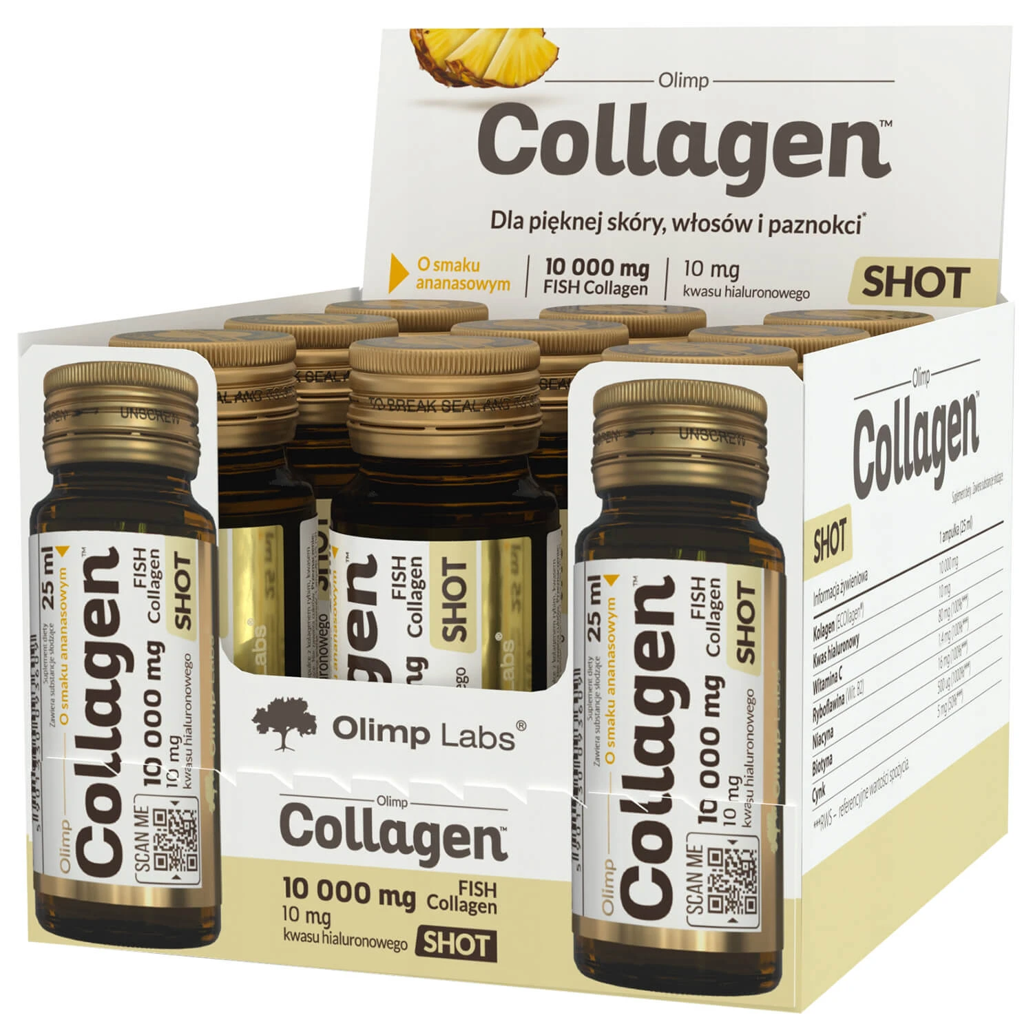 Olimp Collagen Shot, Ananas-Geschmack, 9 x 25 ml