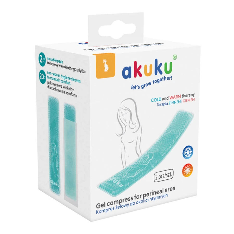 AKUKU, compresă gel pentru zona intimă, 2 bucăți