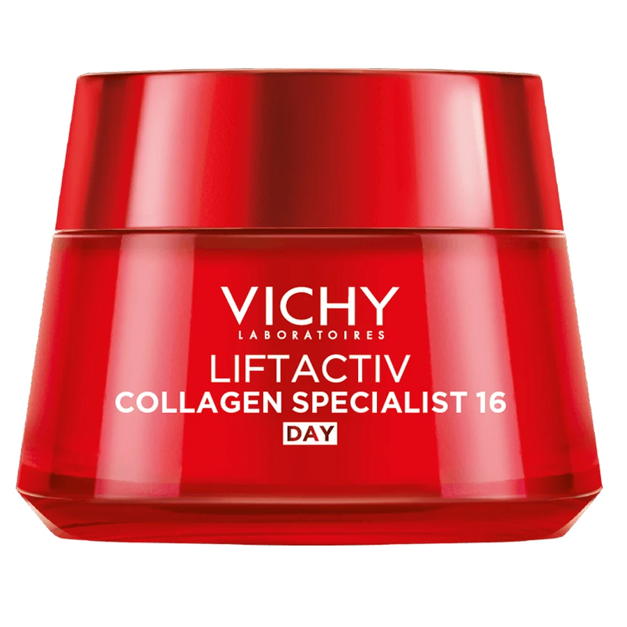 Set Vichy Liftactiv Collagen Specialist, Anti-Falten-Creme, alle Hauttypen, 50 ml + Augencreme, 15 ml + leichtes Fluid SPF 50+, 15 ml + Kosmetiktasche gratis
