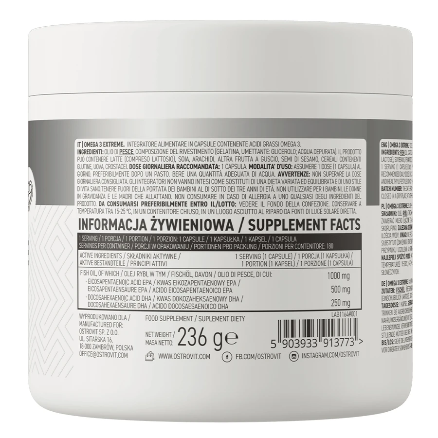 OstroVit Omega 3 Extreme, 180 capsule