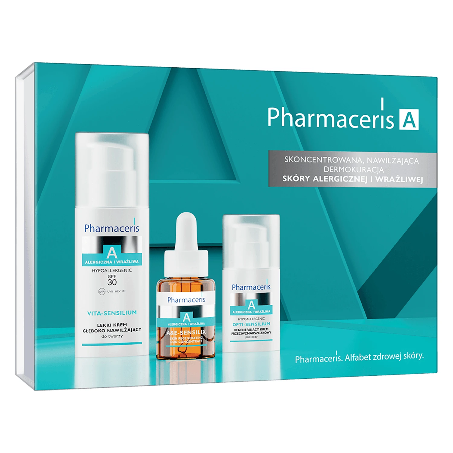 Set Pharmaceris A 2025, leichte, tiefenwirksame Feuchtigkeitscreme, SPF 30, 50 ml + regenerierendes Duo-Konzentrat, 30 ml + regenerierende