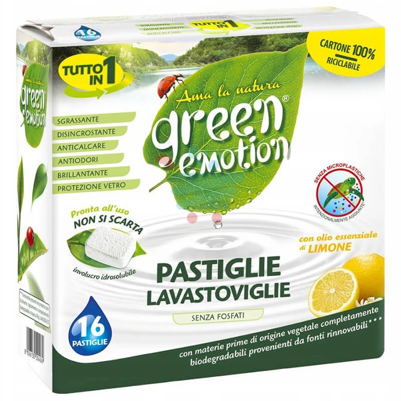 Green Emotion, Geschirrspültabletten, Bio, Zitrone, 16 Stück