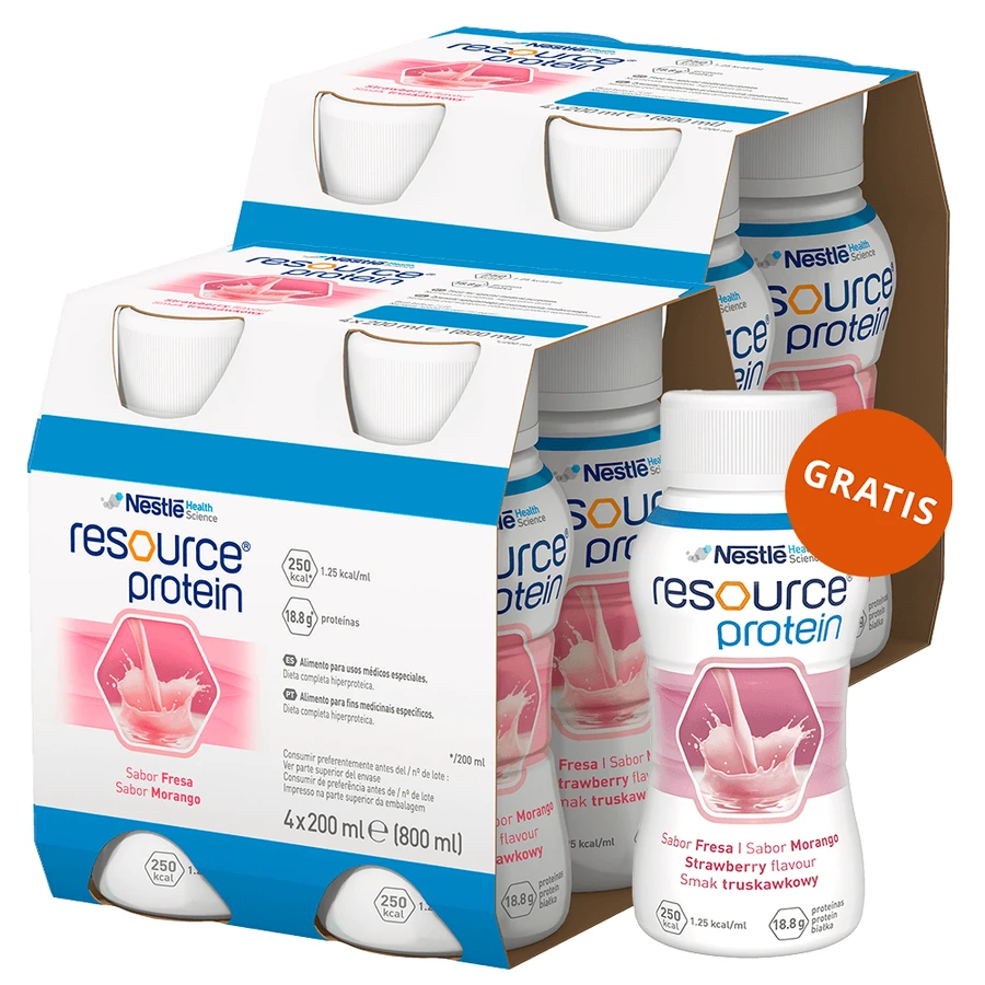 Zestaw Resource Protein, preparat odżywczy, smak truskawkowy, 8 x 200 ml + 200 ml gratis: ceny i cechy