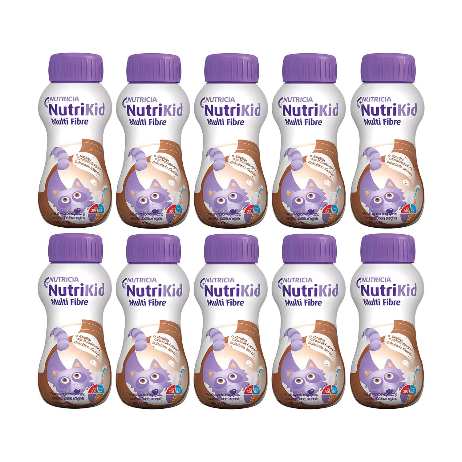 NutriKid Multi Fibre Kit, Ernährungspräparat für Kinder ab 1 Jahr, Schokoladengeschmack, 10 x 200 ml