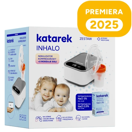Katarek Inhalo, nebulizator cu compresor + 2 tipuri de sare