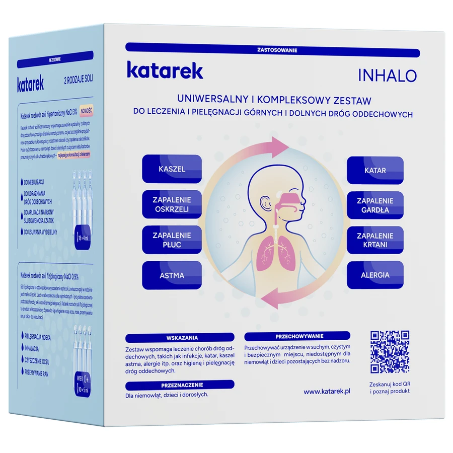 Katarek Inhalo, nebulizator cu compresor + 2 tipuri de sare