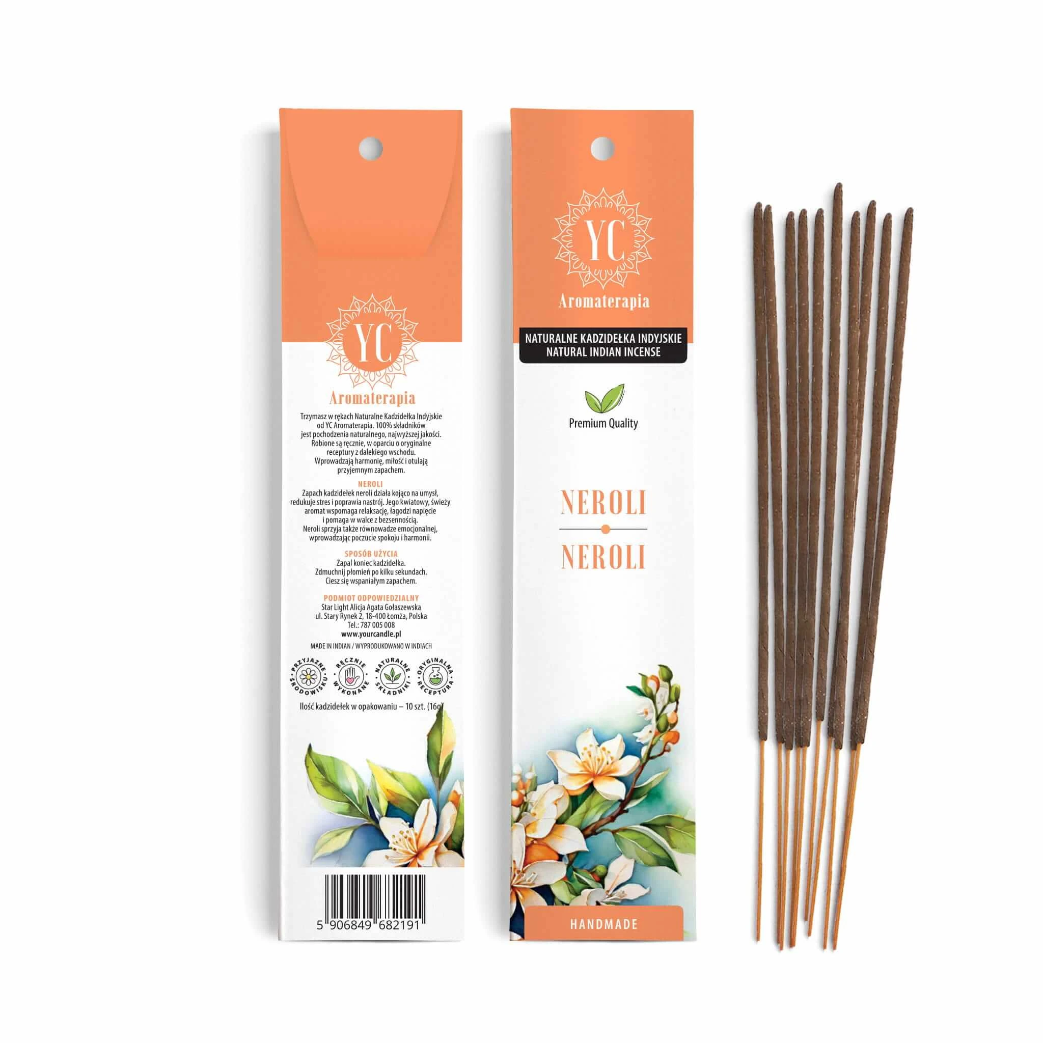 Your Candle, natürliche indische Räucherstäbchen, Neroli, 10 Stück