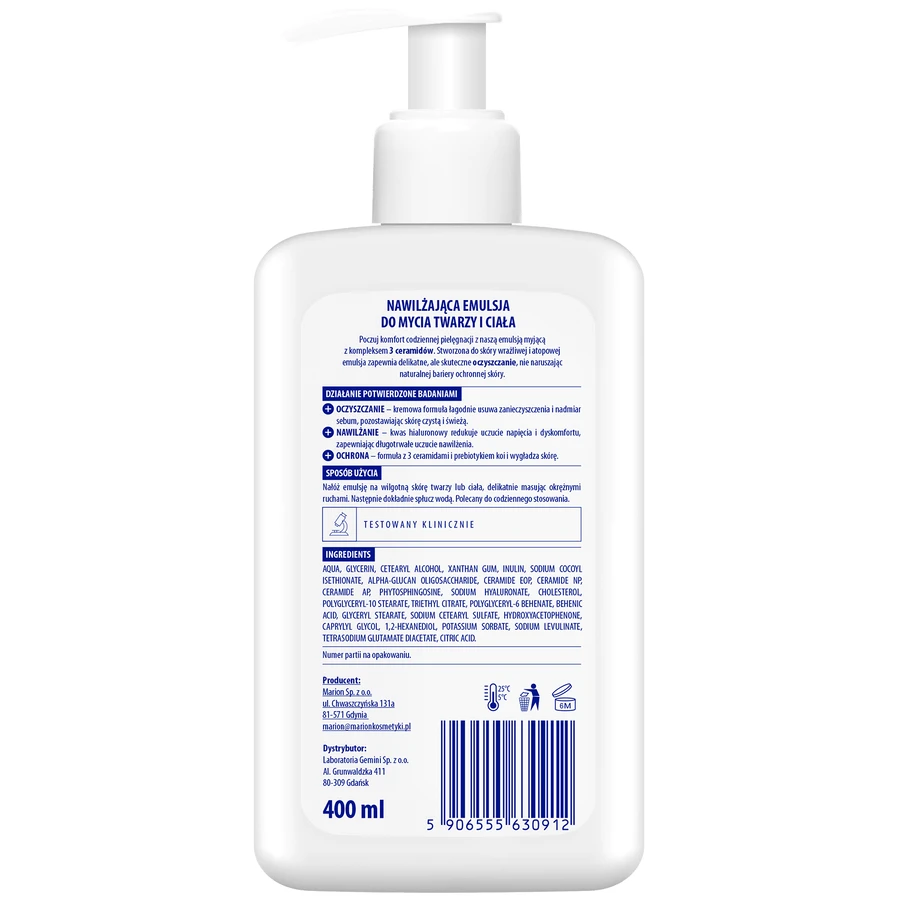 Aptederm Sensitive, Reinigungsemulsion für Gesicht und Körper, empfindliche und atopische Haut, 400 ml