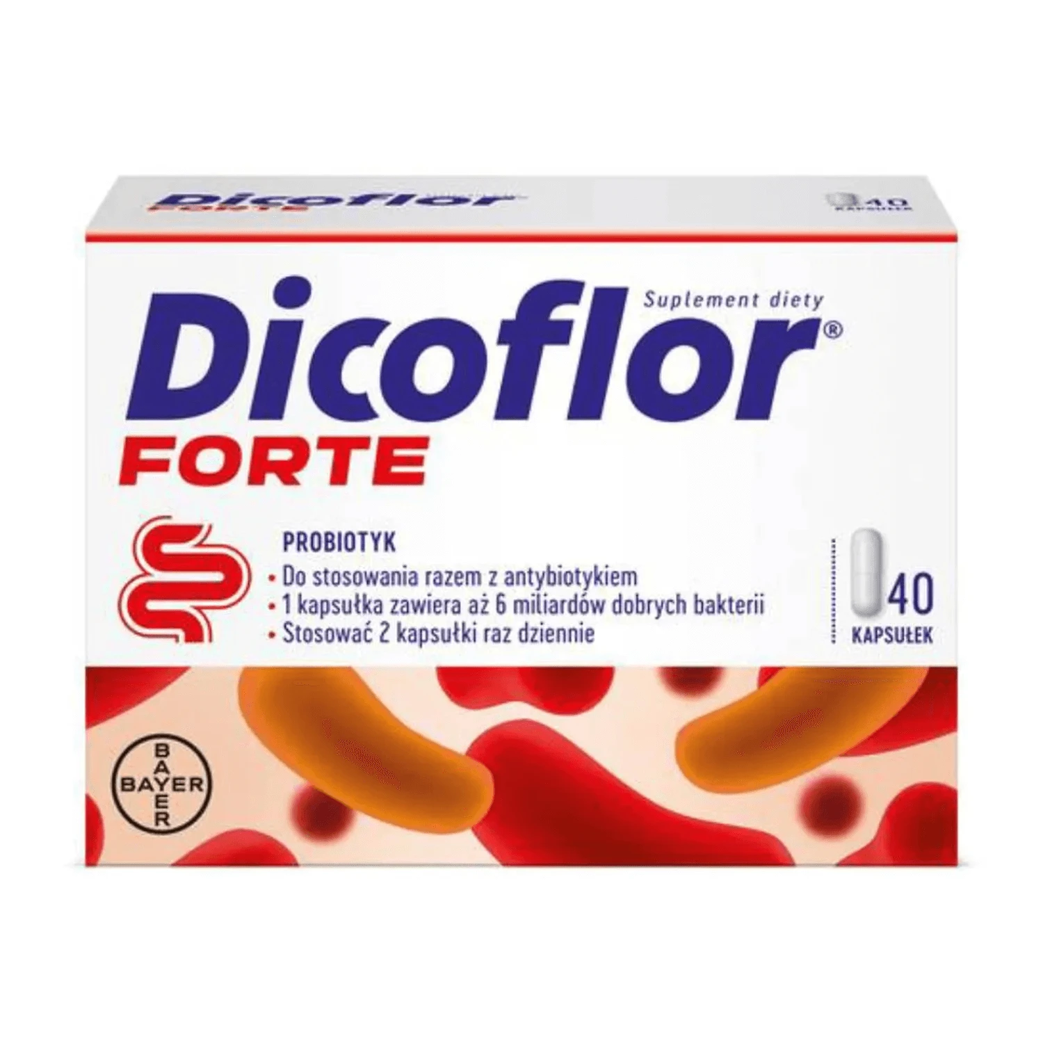 Dicoflor Forte (früher Dicoflor 6), für Kinder ab 3 Jahren und Erwachsene, 40 Kapseln