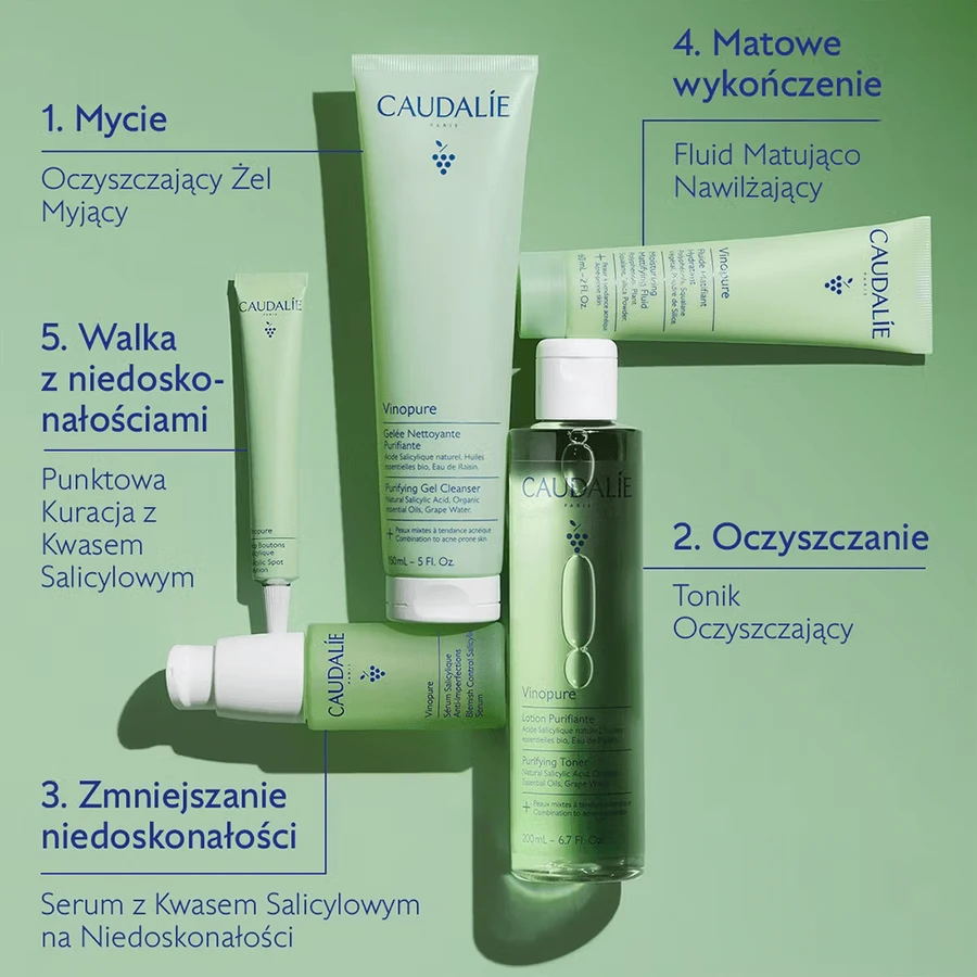 Caudalie Vinopure, fluid matifiant și hidratant, 60 ml