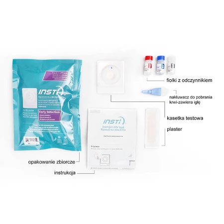Insti Rapid Detection HIV Self Test, rapid home blood test for HIV detection, 1 piece