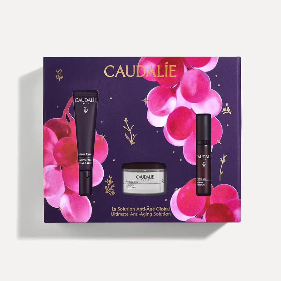 Premier Cru Xmas 2025 set, cremă de ochi, 15 ml + ser de față, 10 ml cadou + cremă de față, 15 ml cadou