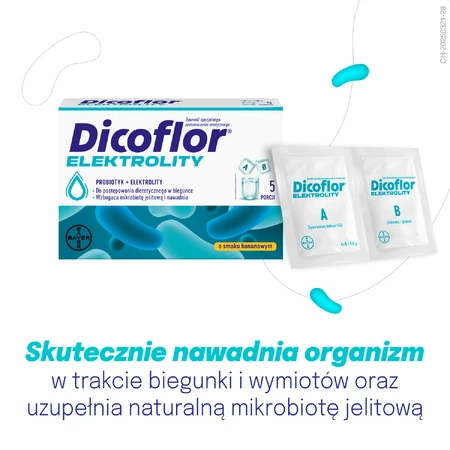 Dicoflor Elektrolity, per bambini e adulti, gusto banana, 10 bustine