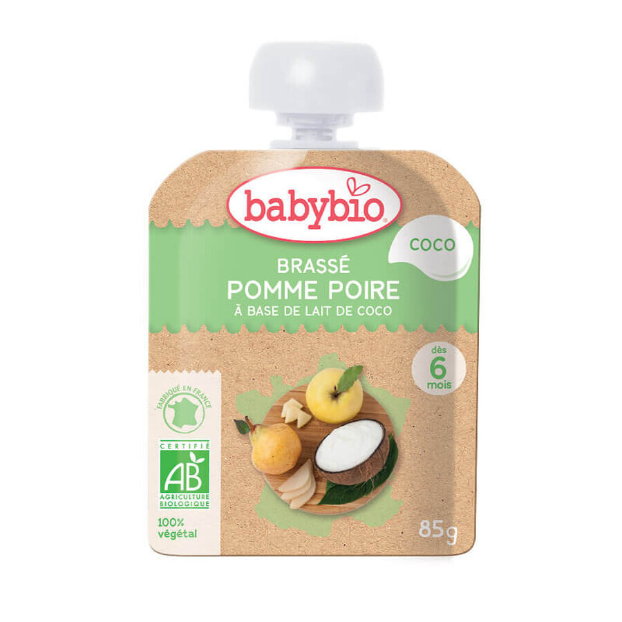 Piure Pouch Bio din mere, pere si cocos, 85 g, Babybio